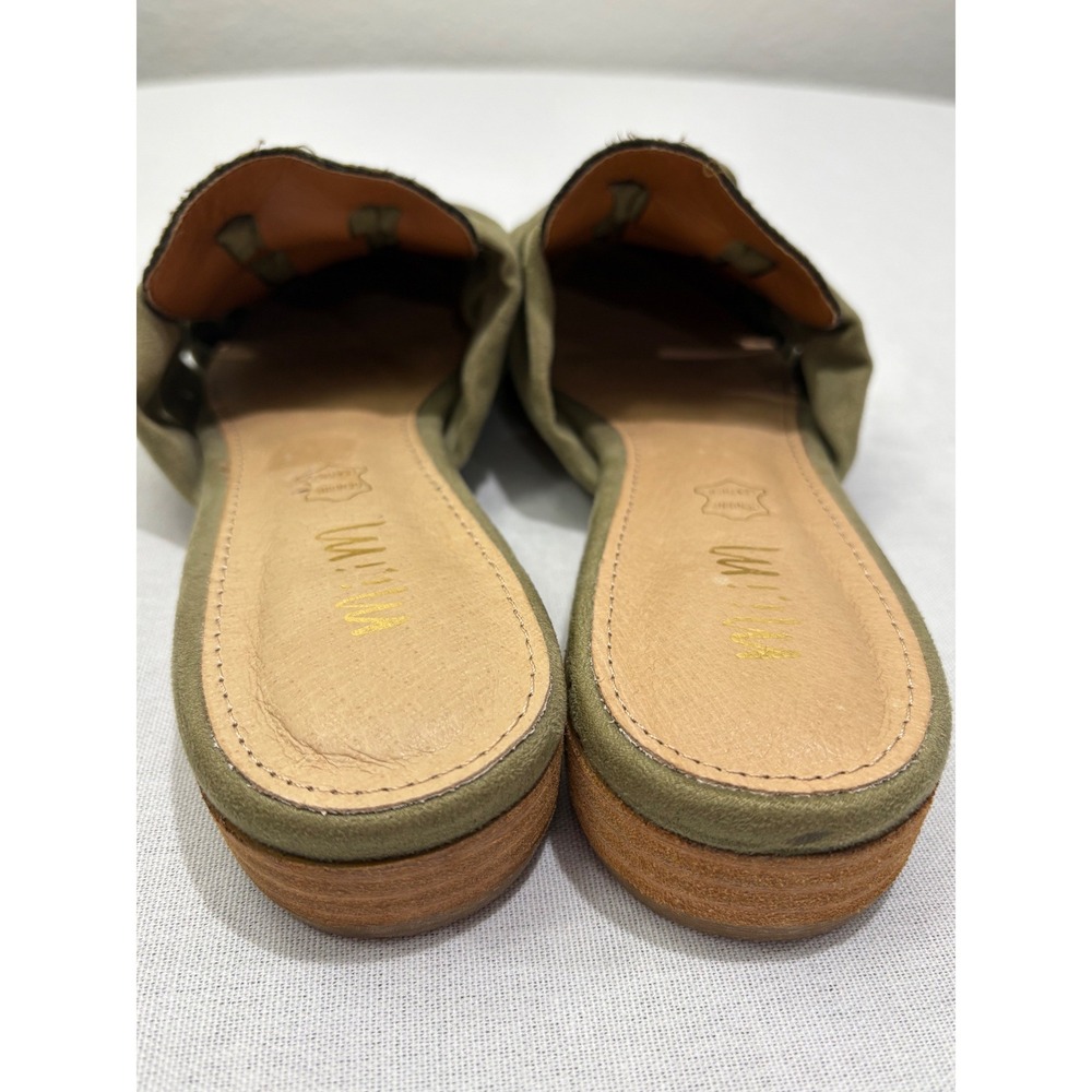 Mi.iM Jevelle Olive Green Knotted Mule Loafers Slip On Pointed Toe Suede SZ 9.5 - Picture 6 of 7